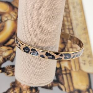 J.Crew Classic Leopard Print Enamel Bangle Bracelet